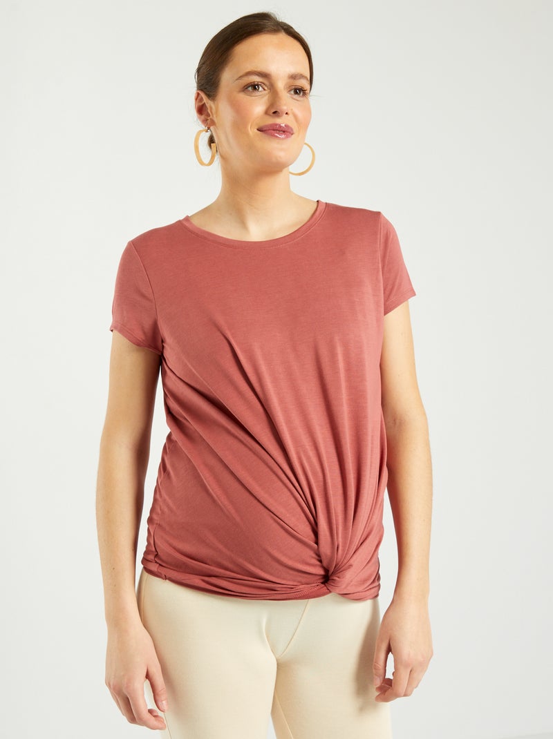 T-shirt premaman annodata davanti ROSSO - Kiabi