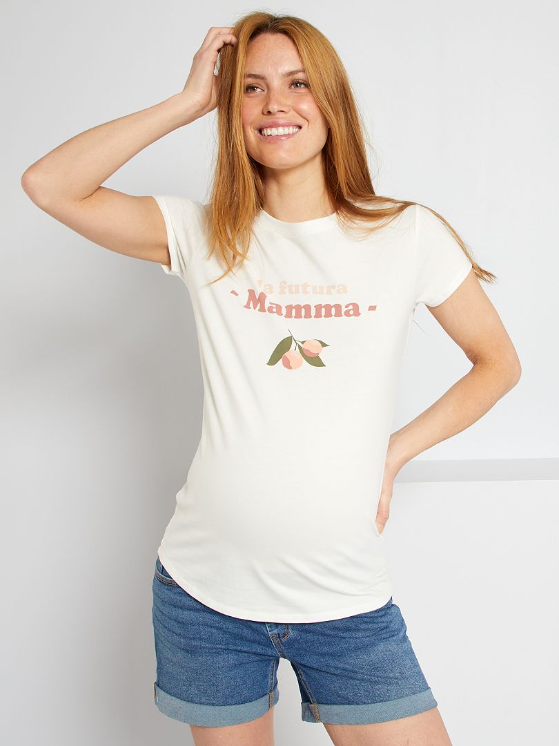 T-shirt premaman BIANCO mamma - Kiabi