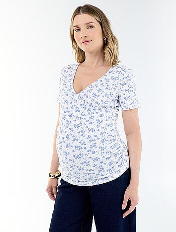 T-shirt premaman con scollo a portafoglio