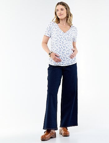 T-shirt premaman con scollo a portafoglio