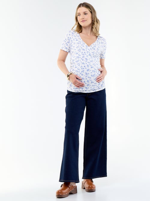 T-shirt premaman con scollo a portafoglio - Kiabi