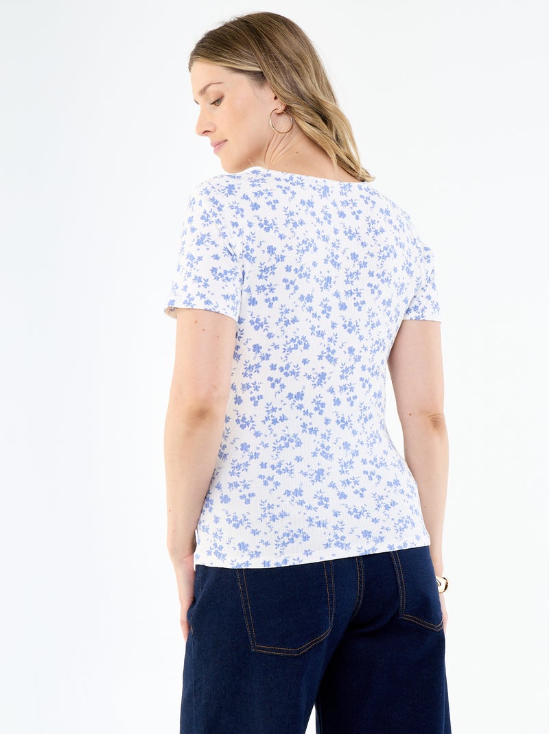 T-shirt premaman con scollo a portafoglio Beige - Kiabi