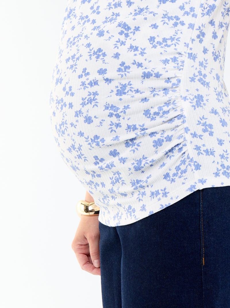 T-shirt premaman con scollo a portafoglio Beige - Kiabi