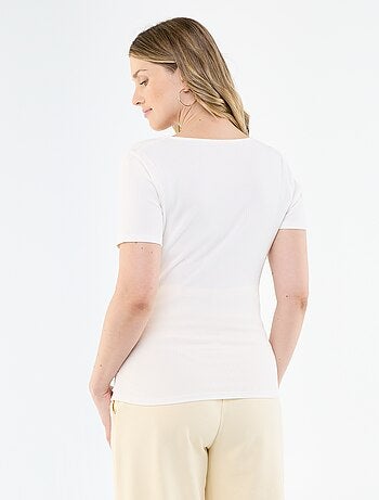 T-shirt premaman con scollo a portafoglio