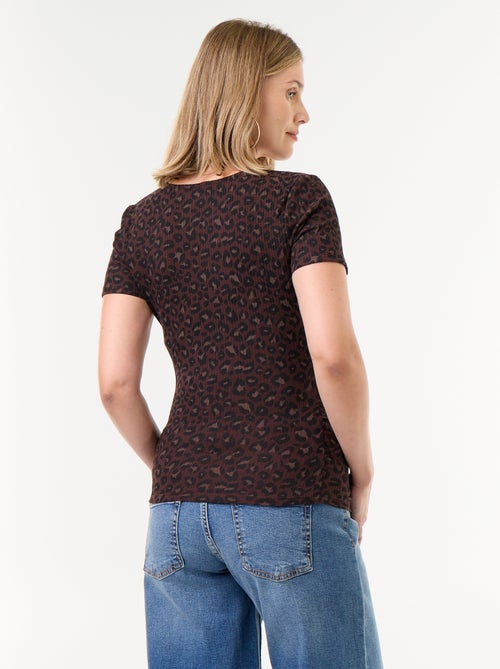 T-shirt premaman con scollo a portafoglio - Kiabi