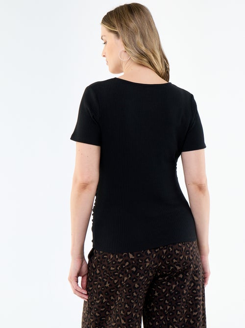 T-shirt premaman con scollo a portafoglio - Kiabi