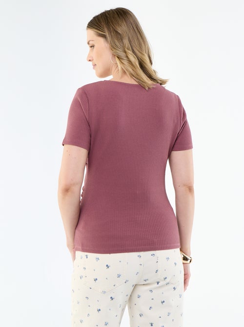 T-shirt premaman con scollo a portafoglio - Kiabi