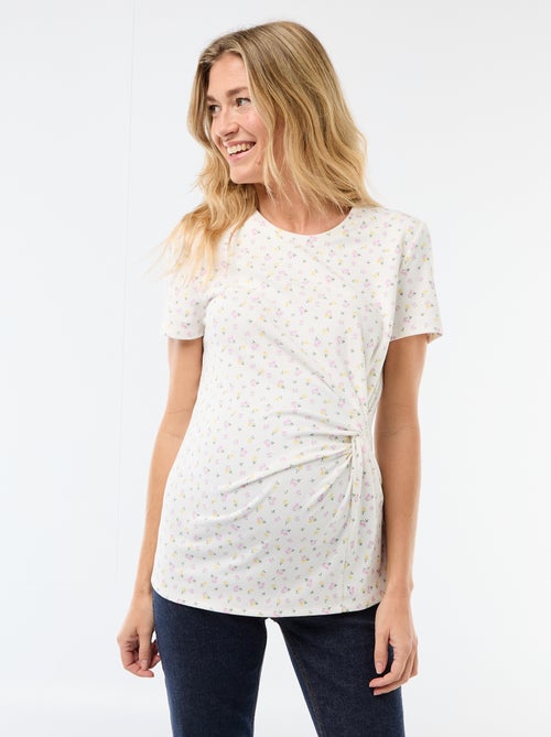 T-shirt premaman con scollo rotondo drappeggiato - Kiabi