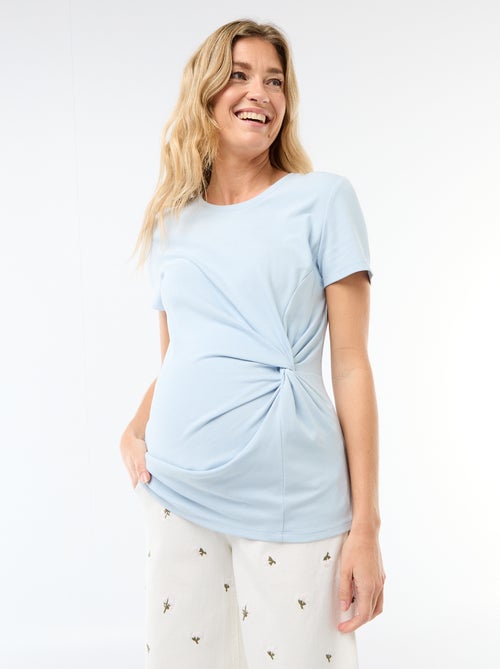 T-shirt premaman con scollo rotondo drappeggiato - Kiabi