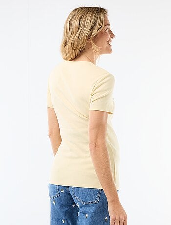 T-shirt premaman con scollo rotondo drappeggiato