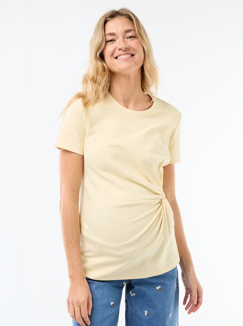 T-shirt premaman con scollo rotondo drappeggiato - Kiabi