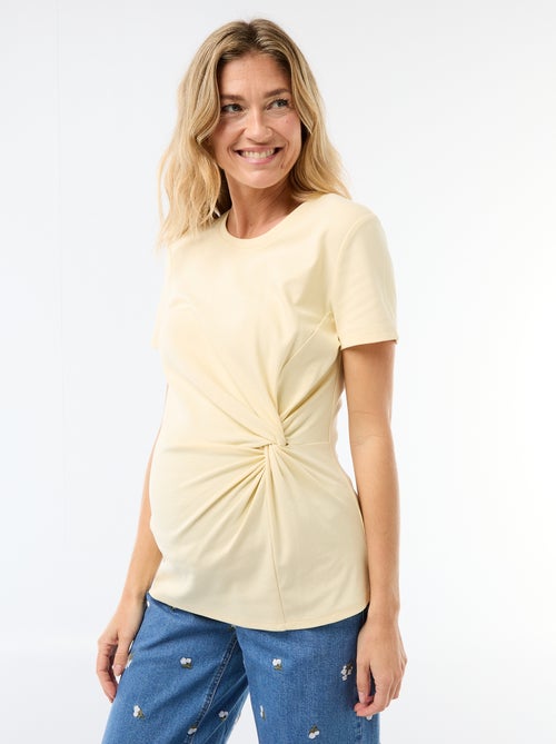 T-shirt premaman con scollo rotondo drappeggiato - Kiabi