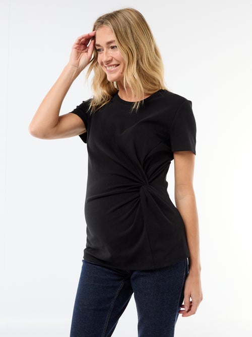 T-shirt premaman con scollo rotondo drappeggiato - Kiabi