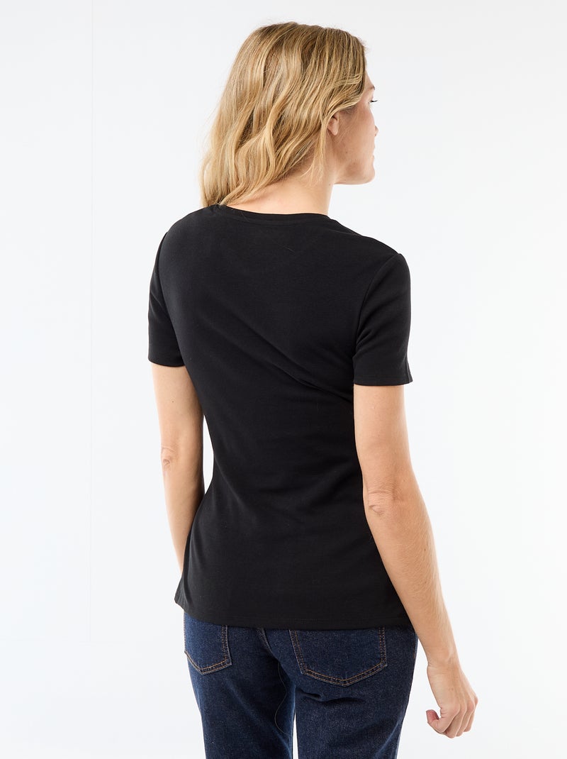 T-shirt premaman con scollo rotondo drappeggiato Nero - Kiabi