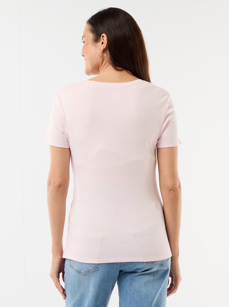 T-shirt premaman con scollo rotondo drappeggiato Rosa - Kiabi