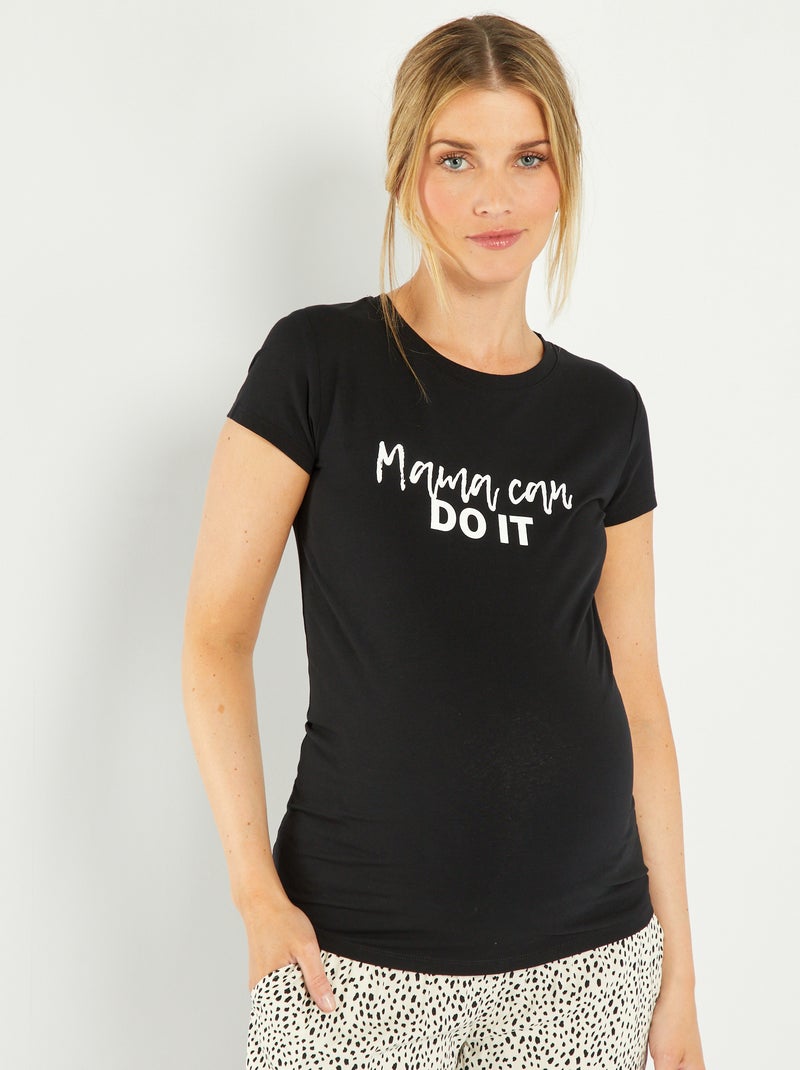 T-shirt premaman con scritta NERO - Kiabi
