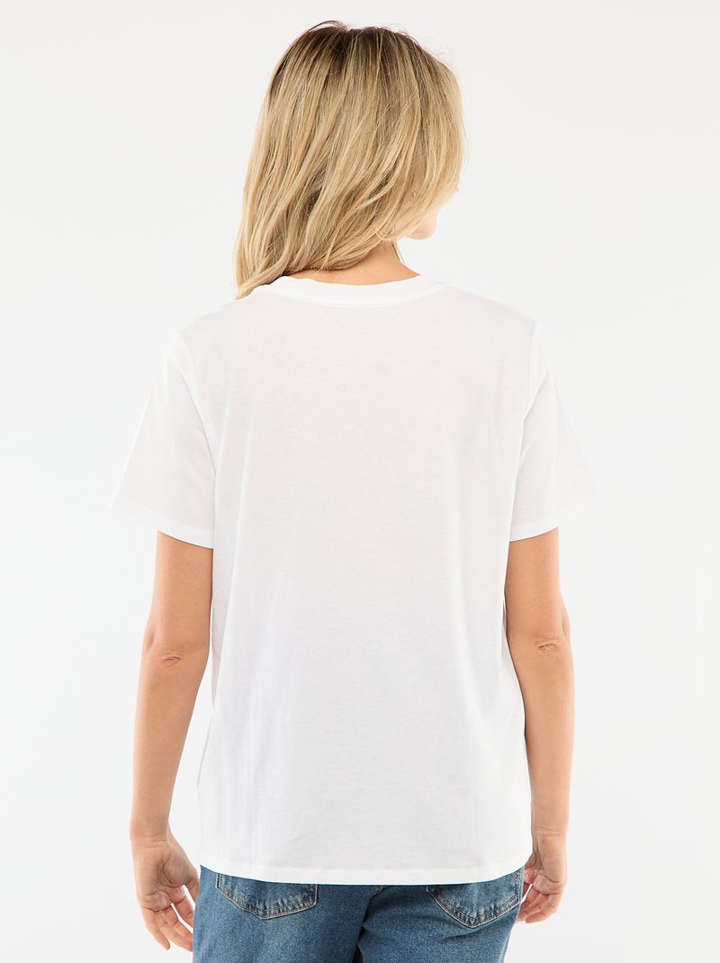 T-shirt premaman e allattamento a maniche corte con stampa Bianco - Kiabi