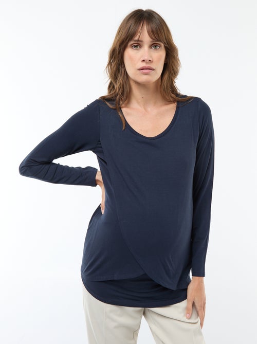 T-shirt premaman e allattamento effetto mélange - Kiabi