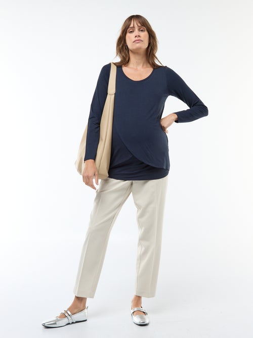 T-shirt premaman e allattamento effetto mélange - Kiabi