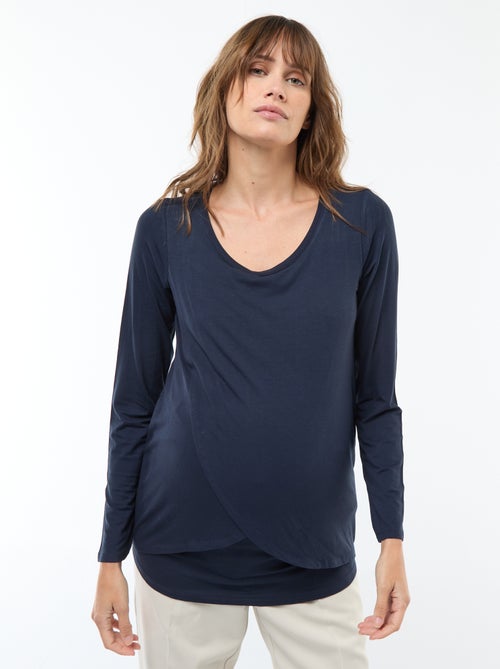 T-shirt premaman e allattamento effetto mélange - Kiabi