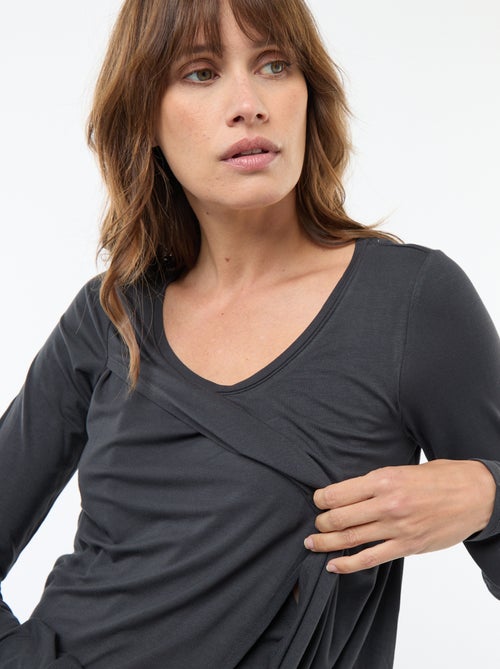 T-shirt premaman e allattamento effetto mélange - Kiabi