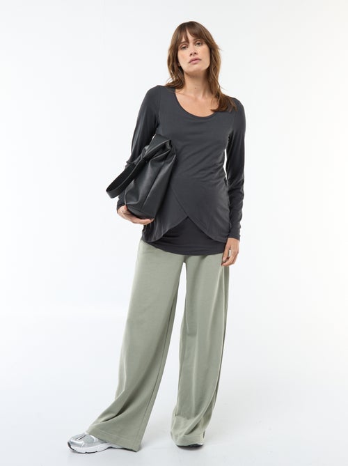 T-shirt premaman e allattamento effetto mélange - Kiabi