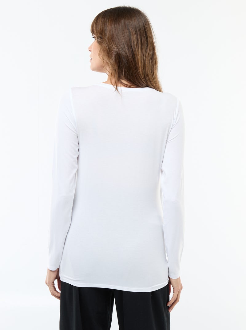 T-shirt premaman e allattamento mélange Bianco - Kiabi