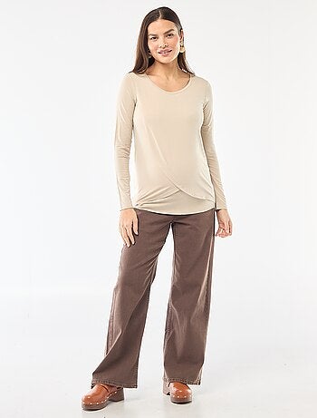 T-shirt premaman e allattamento effetto mélange