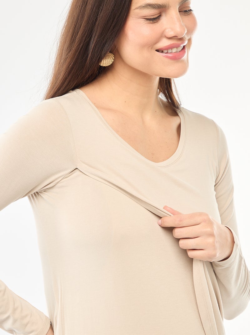 T-shirt premaman e allattamento mélange Grigio - Kiabi
