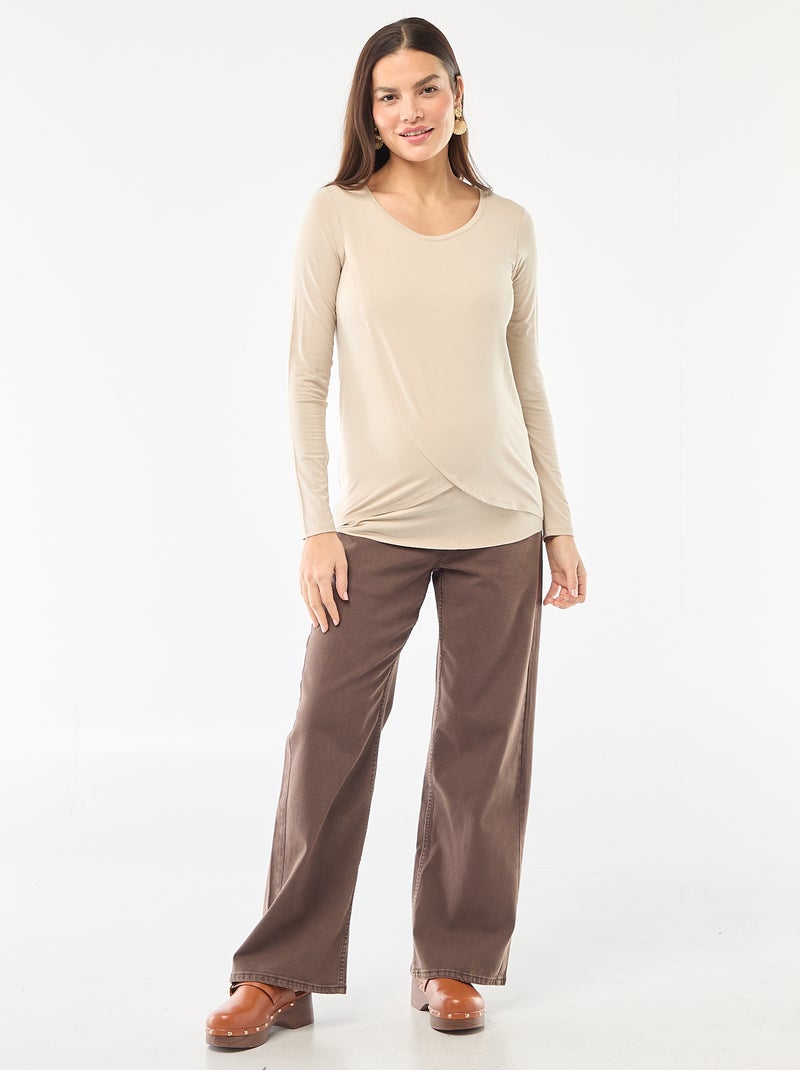 T-shirt premaman e allattamento mélange Grigio - Kiabi