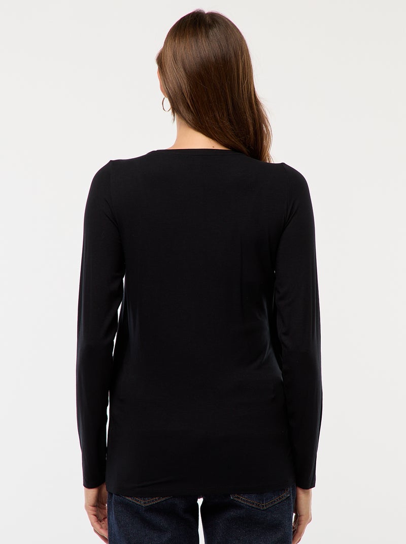 T-shirt premaman e allattamento mélange Nero - Kiabi