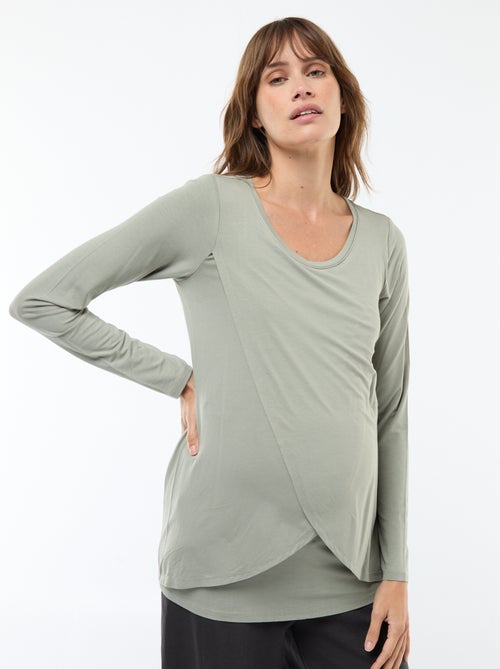 T-shirt premaman e allattamento mélange - Kiabi