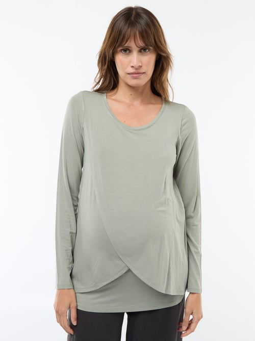 T-shirt premaman e allattamento mélange - Kiabi