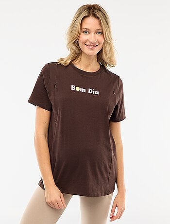 T-shirt allattamento a maniche corte con stampa