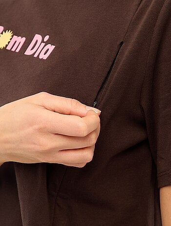 T-shirt allattamento a maniche corte con stampa
