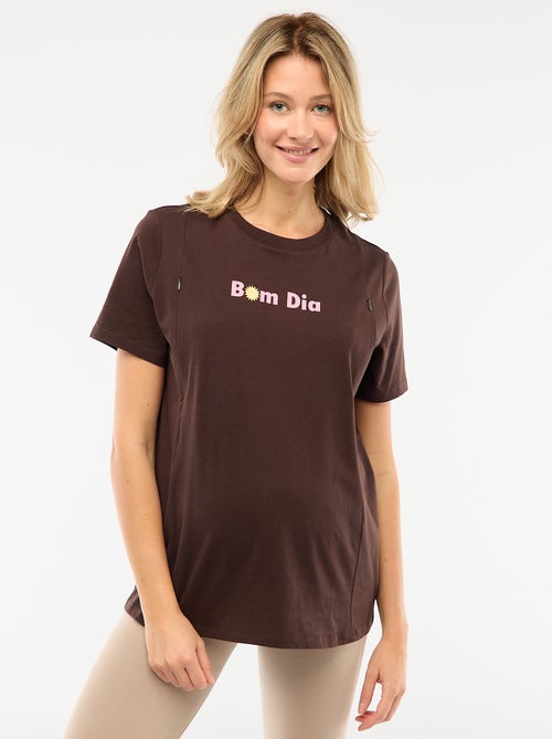 T-shirt premaman e allattamento stampato a maniche corte - Kiabi