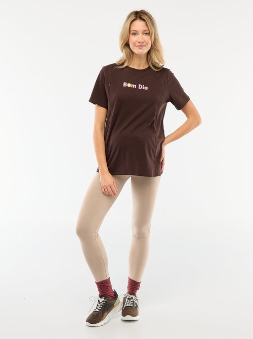 T-shirt premaman e allattamento stampato a maniche corte - Kiabi