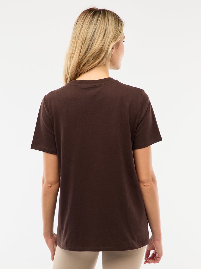 T-shirt premaman e allattamento stampato a maniche corte Marrone - Kiabi