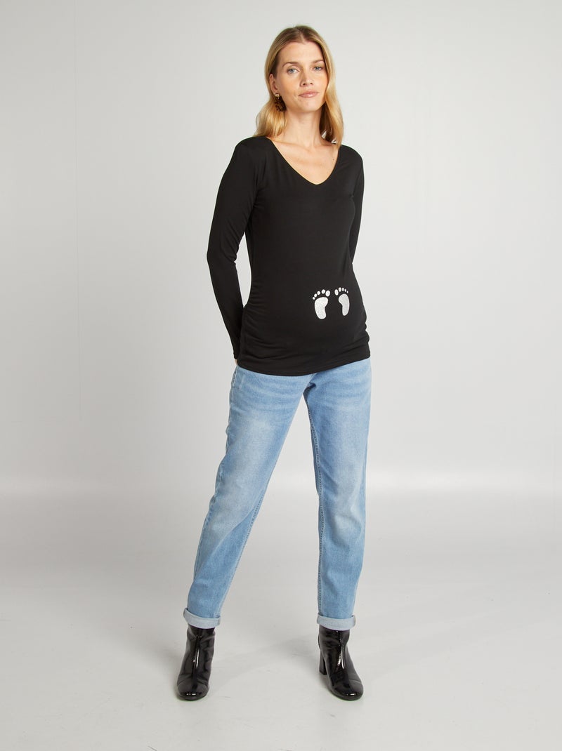 T-shirt premaman in jersey nero - Kiabi