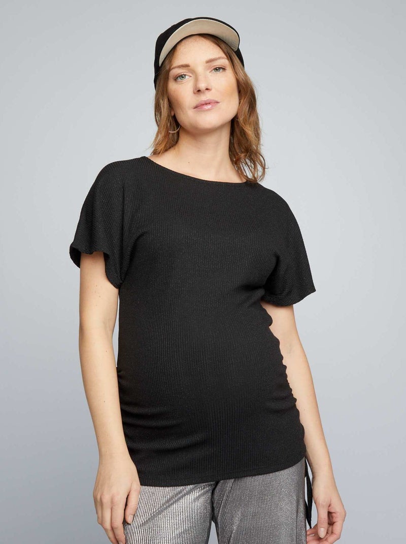 T-shirt premaman in maglia stretch NERO - Kiabi