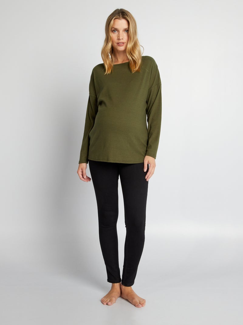 T-shirt premaman in tessuto a maglia KAKI - Kiabi