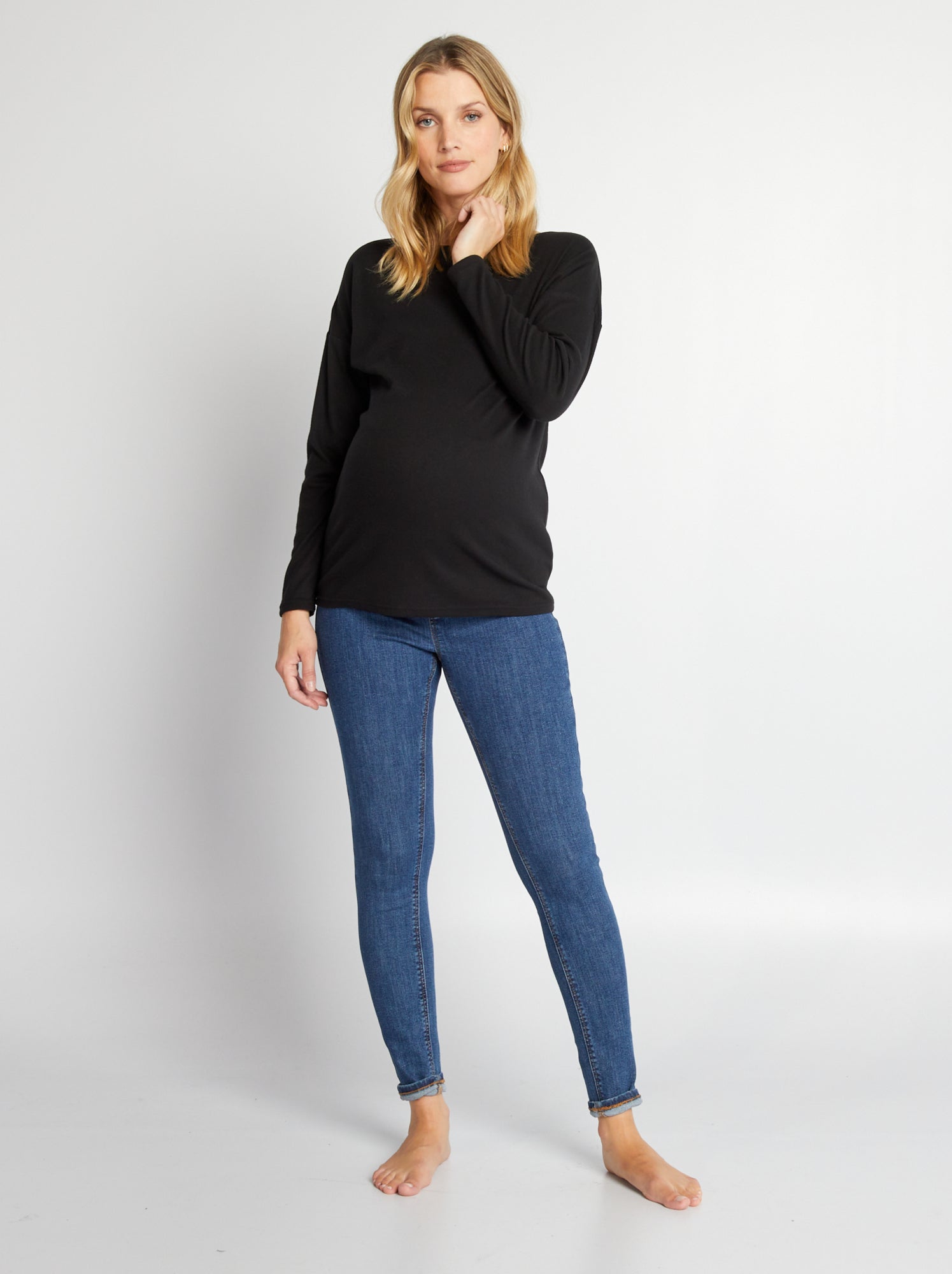 T-shirt premaman in tessuto a maglia - nero - 13.00� - Kiabi