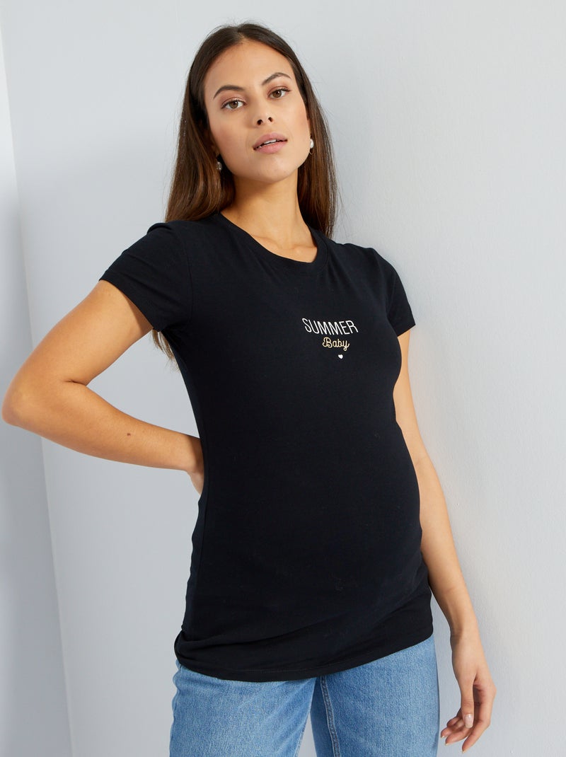 T-shirt premaman 'Summer baby' NERO - Kiabi