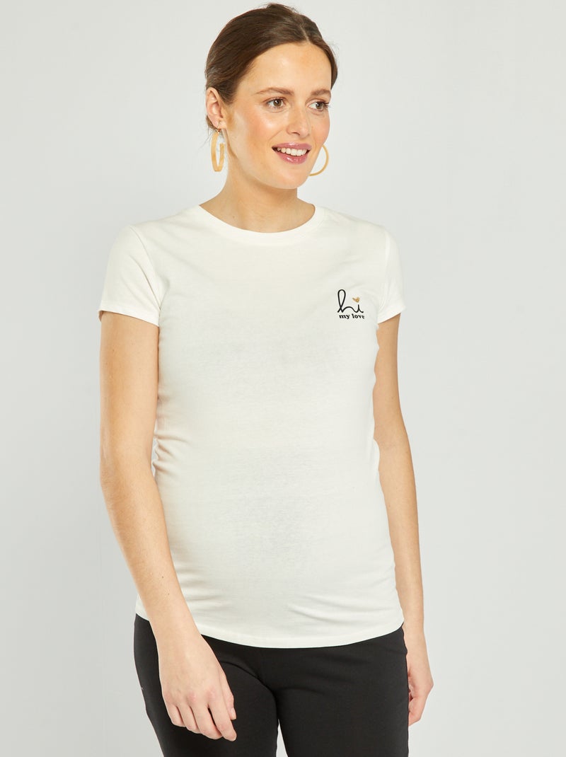 T-shirt premaman taglio dritto BIANCO - Kiabi
