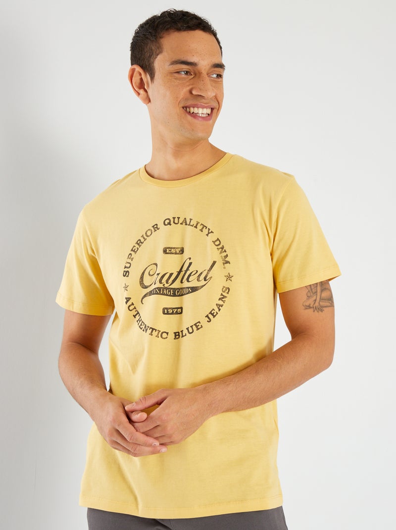 T-shirt 'Produkt' in cotone stampato GIALLO - Kiabi