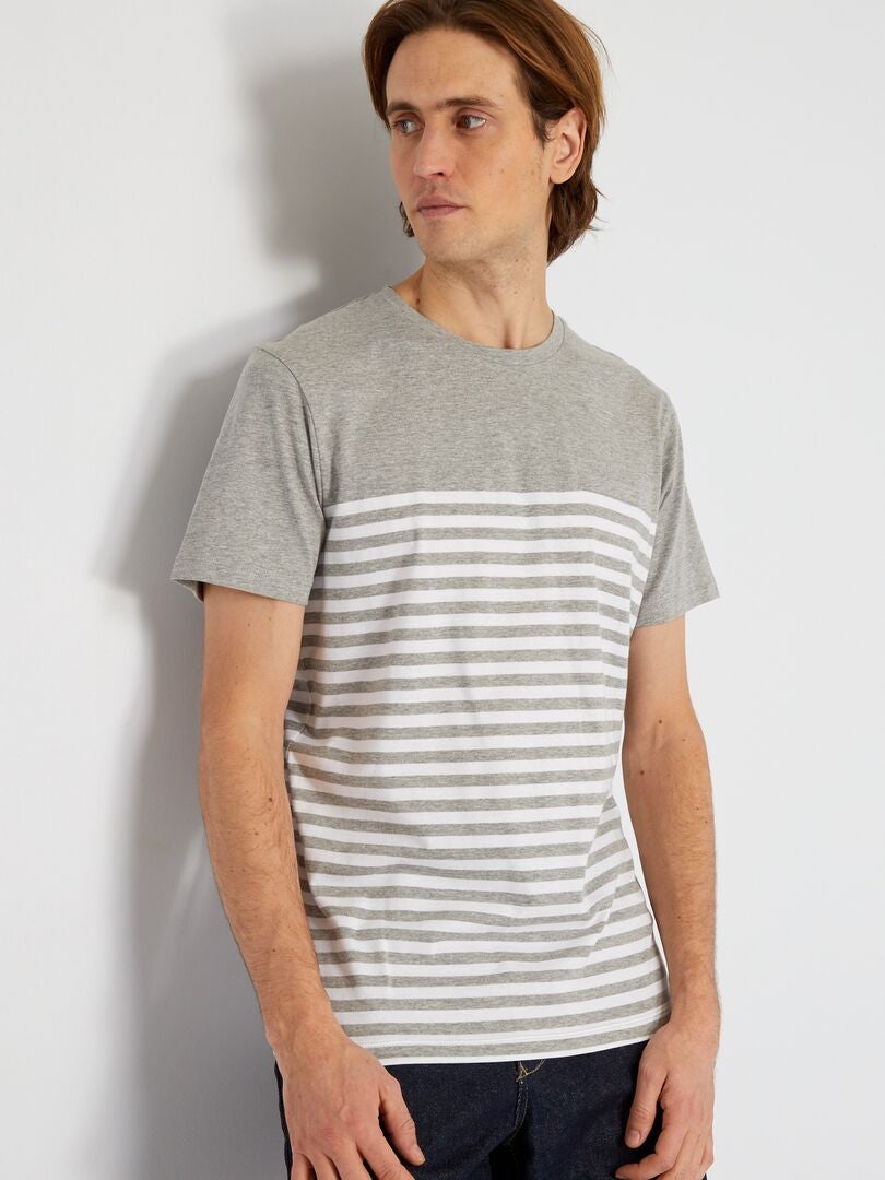 T-shirt 'Produkt' in jersey a righe GRIGIO - Kiabi