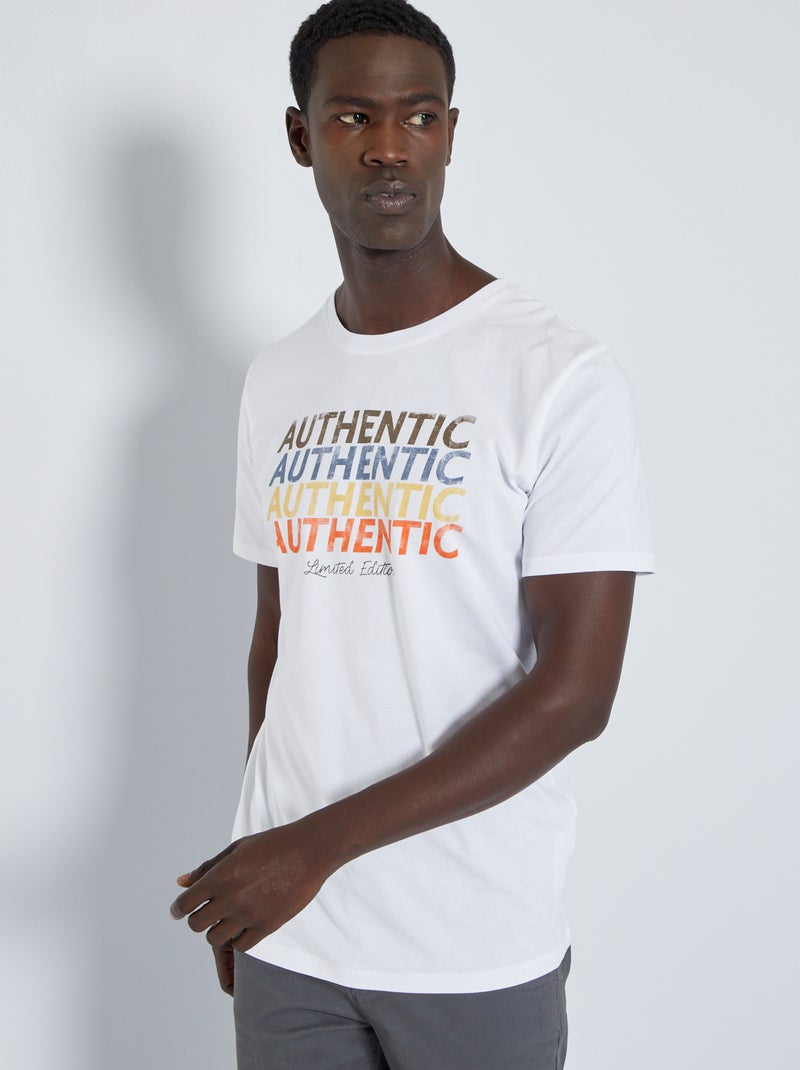 T-shirt 'Produkt' in jersey bianco - Kiabi