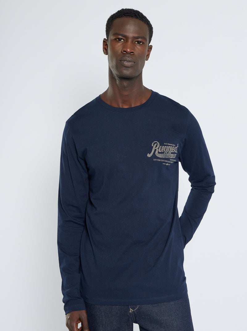 T-shirt 'Produkt' in jersey blu marine - Kiabi