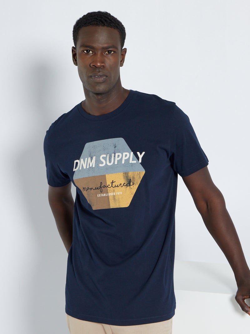 T-shirt 'Produkt' in jersey blu marine - Kiabi