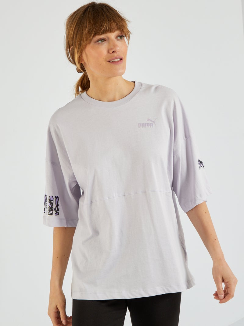 T-shirt 'Puma' scollo tondo VIOLA - Kiabi